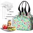thumbnail image 4 of Pioneer Flower Floral Print Pattern Drawstring Lunch Bag Women - Drawstring Lunch Bag Insulated for Work Office - Stain-Resistant Large Lunchbags for Women with Multi-Pockets, 4 of 6