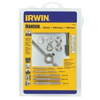 Irwin Hanson High Carbon Steel Metric Tap and Die Set 3mm-7mm 12 pc.