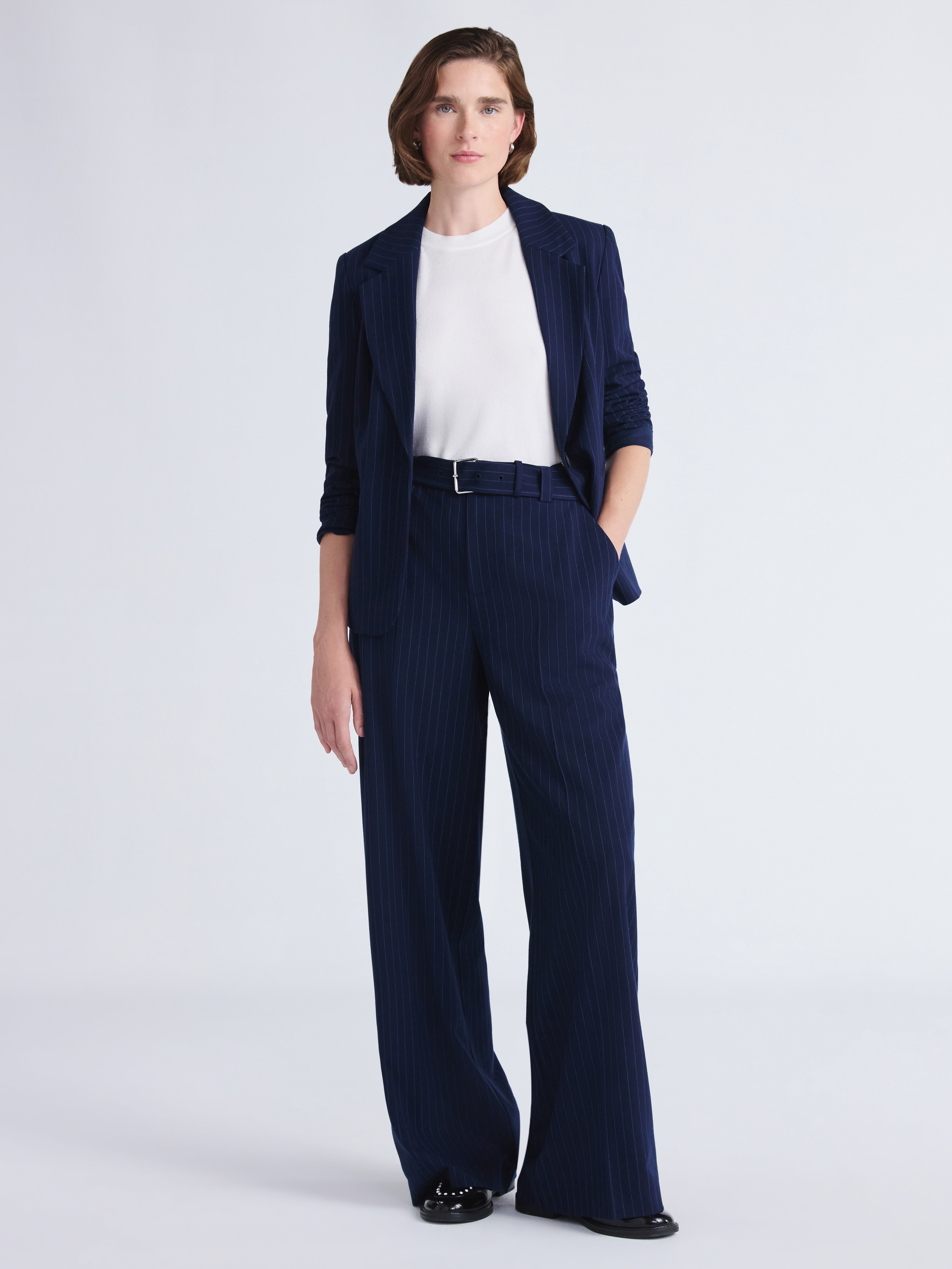 Free Assembly Women's and Women's Plus High Rise Wide Leg Belted Trousers, 32" Inseam, Sizes 0-26