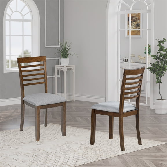 Knubmt 4 Pack Upholstered Padded Seat Side Chair Wood Frame Dining Chair for Dining Room, Living Room, Brown
