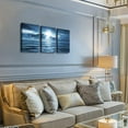thumbnail image 5 of 3 Piece Canvas Wall Art for living room - blue sea view The moon Landscape - Modern Home Decor Room Stretched and Framed Ready to Hang - 12"x16"x3 Panels ocean, 5 of 6