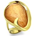 thumbnail image 1 of Alamode VL098-8 Bague en Acier Inoxydable IP Gold pour Femme avec Synthétique Orange - Taille 8, 1 of 1