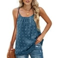thumbnail image 1 of Gilets pour Femmes Col Rond à Pois Suisses Débardeur d'Été Ajustable Sans Manches Bleu Foncé TG, 1 of 6