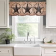 thumbnail image 3 of Western Star Retro Rod Pocket Curtain Valance, Country Farmhouse Brown Wooden Grain Farmhouse Window Valance for Living Room, Bedroom, Kitchen 42"W x 12"L, 3 of 9