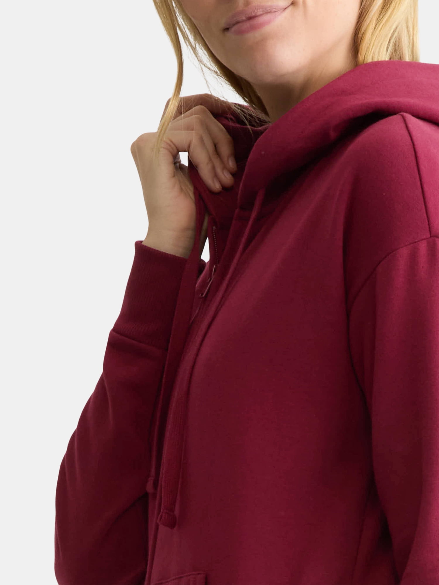Time and Tru Women's and Women’s Plus Zip Front Fleece Hoodie Jacket, Sizes XS-4X