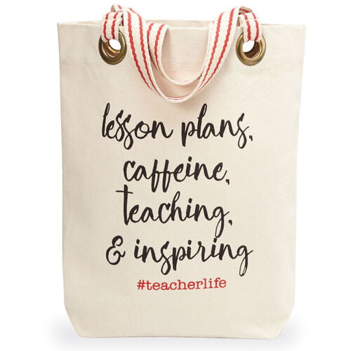 One Size Off White Mud Pie Best Teacher Ever Tote Bag