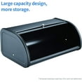 thumbnail image 3 of Stainless Steel Bread Box,Large Capacity Bread Box with Roll Up Lid Multifunctional Counter Storage Container,Bread Bin Holder,For Home and Kitchen (Black-12" L X 10.2" W X 7.2" H), 3 of 7
