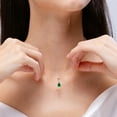 thumbnail image 4 of Angara Necklace - Natural Emerald Teardrop Pendant Necklace with Diamond in 14K Yellow Gold for Women (Size-6x4mm) | May Birthstone Jewelry, Birthday, Anniversary, Christmas, Jewelry Gift for Women, 4 of 10