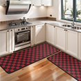 thumbnail image 3 of Kitchen Rugs Sets Of 2,Red Black Checkered Pattern Anti Fatigue Kitchen Mat Rugs Non Slip Washable,Decorative Kitchen Floor Mats for Kitchen,Sink,Laundry,17"x47"+17"x47", 3 of 5