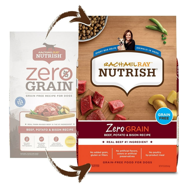 Rachael Ray Nutrish Zero Grain Natural Premium Dry Dog Food Grain Free Beef Potato Bison 22 Lbs Walmart