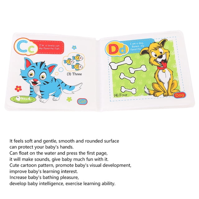 Libro de Baña, Eva Baby Shower Libro, Resistente Al Desgate Impermeable Lindo para Niño y Niña Bebé Desarrolle La Inteligencia del Bebé Infante