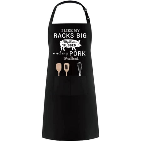 

Mens Funny Aprons Bbq Apron for Grilling Adjustable Size With 2 Large Pockets Material Polyester