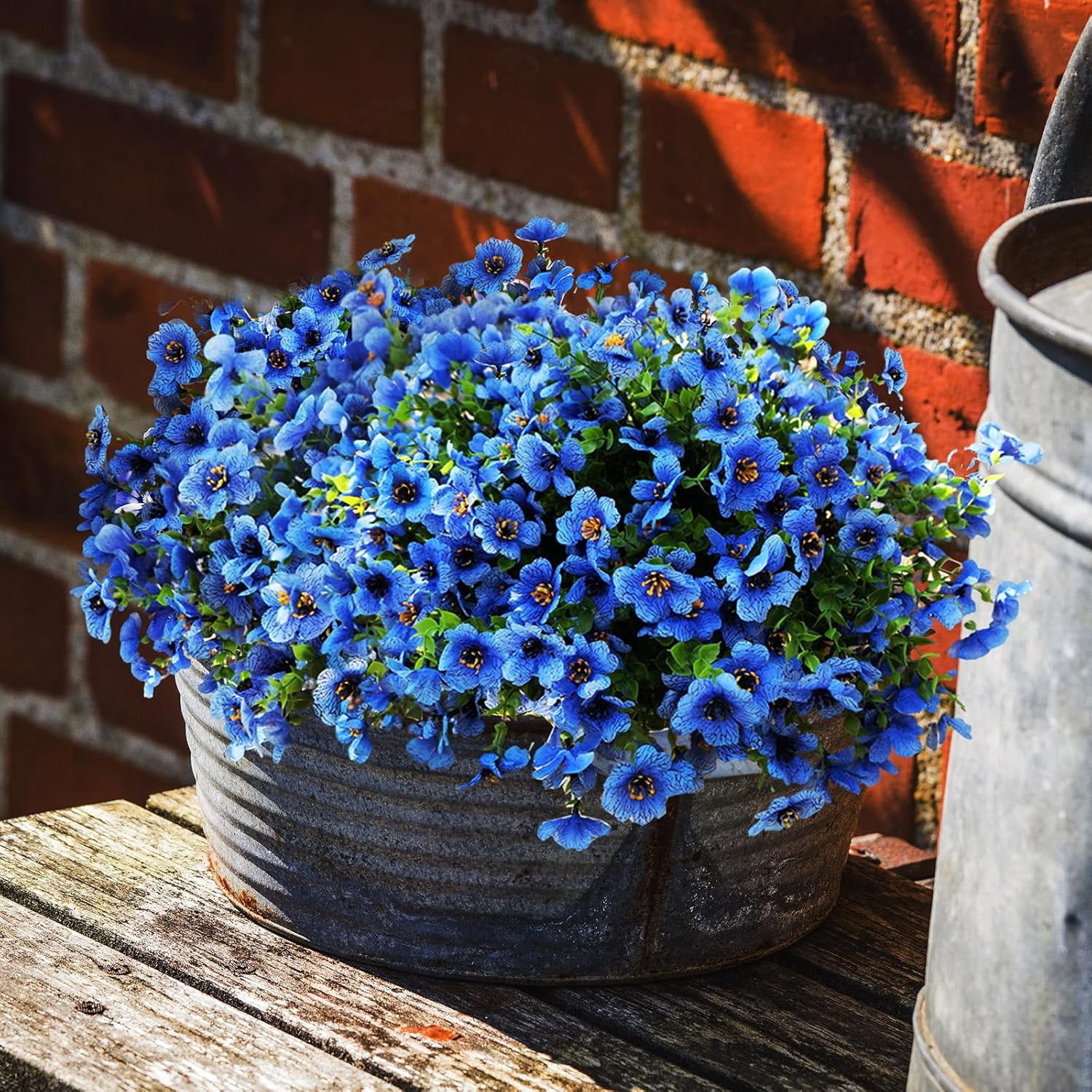 Artificial Flowers for Outdoors, 6 Bundles Artificial Plants & Flowers Outdoor, UV Resistant Faux Flowers Outdoor Fake Flowers for Outside Porch Window Box Decoration