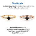 thumbnail image 6 of vylahjewellery Classic Black Gemstone Princess Cut Wedding Ring with Round Moissanite Proposal Ring, Engagement Ring, Wedding Ring for Women, 6 of 7