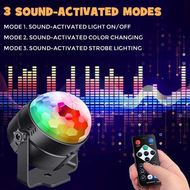 Disco Lights Party Lights QinGers DJ Stage Light 7 Colors Sound Activated for Christmas KTV Club Lights Romantic Decorati