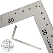BUZIFU Square Ruler,Stainless Steel Framing Square Right Angle Ruler,L Shape Double-Sided Measuring Layout Tool with Transparent Bag for Carpenter,Engineer,DIYER,Craftsmen,Roofer
