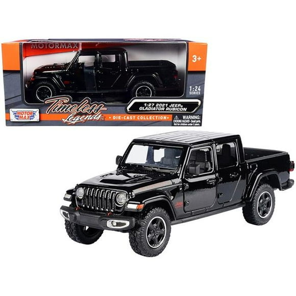 Motormax  1-24 & 1-27 Diecast Model Car for 2021 Jeep Gladiator Rubicon Closed Top Pickup Truck&#44; Black