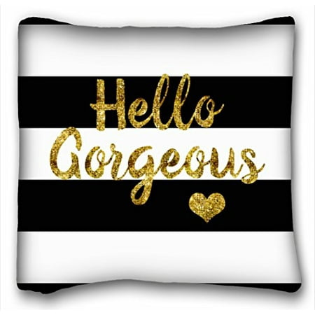 Striped Couch WinHome Hello Gorgeous Black And White Striped Pillowcase Throw Pillow Case Cases Cover Cushion Covers Sofa Size 20x20 Inches Two Side ()