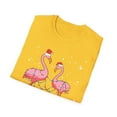thumbnail image 4 of Pink Flamingo Christmas Lighting Xmas Tree Santa Hat Novelty Unisex T-Shirt, 4 of 4