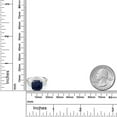 thumbnail image 3 of Gem Stone King 925 Silver and 10K Yellow Gold Blue Sapphire and Sky Blue Aquamarine 3 Stone Ring for Women (5.10 Cttw, Gemstone September Birthstone, Cushion 10MM, Round 4MM, Size 6), 3 of 3