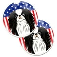 thumbnail image 1 of American Flag & Japanese Chin Set of 2 Cup Holder Car Coaster, 1 of 1