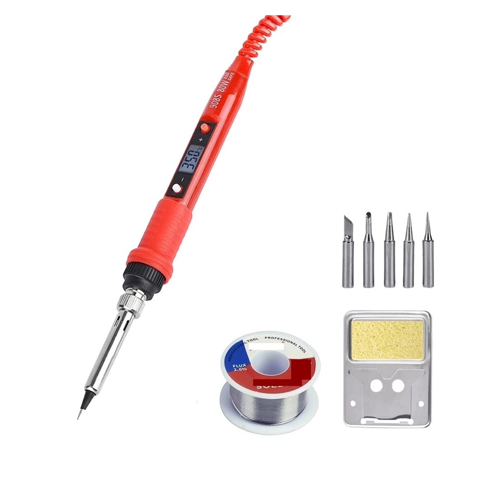 Electric Soldering Iron Kit,LCD Digital Welding Pen,BGA Soldering Iron Solder Welder Tip Tin Pencil For Home DIY 80W ,Accurate Temperature Control
