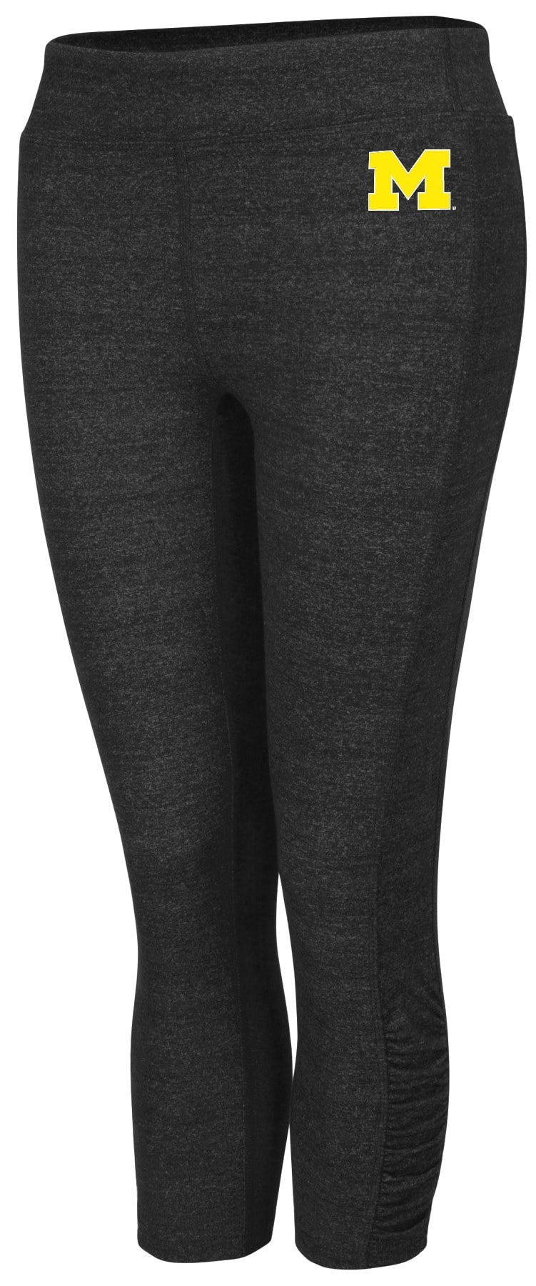 Michigan Wolverines Women's NCAA "Crush" Ruched Capri Pants Heather Black by Colosseum
