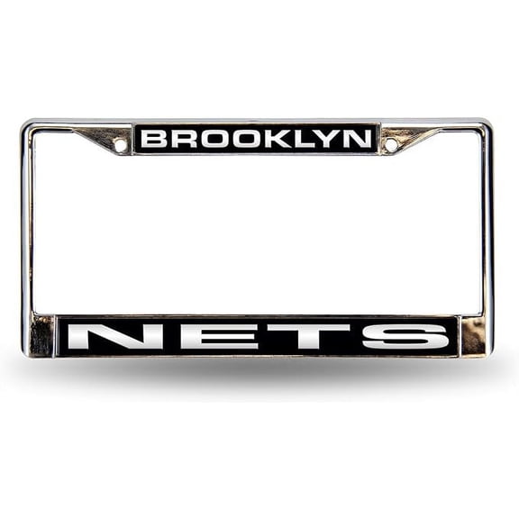 Brooklyn Basketball Nets Chrome Metal License Plate Frame Holder