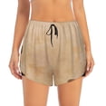 thumbnail image 3 of Uemuo Engraved Coffee On Kraft Paper Pattern Women's Athletic Shorts High Waisted Running Shorts with Liner Pockets Gym Elastic Workout Shorts-Medium, 3 of 9