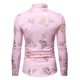 thumbnail image 1 of Hombres Nightclub Shiny Golden 3D Rose Impreso Slim Fit Button Down Party Dress Shirt Pompotops  oipoqjl26249, 1 of 3
