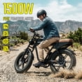 thumbnail image 4 of HOVSCO Gtrs Electric Bike for Adults, 20'' Fat Tire, 750W Peak 1500 W Motor E Mountain Bike, 48V 15AH Tested to UL2849 Standard by SGS, Hydraulic Disc Brakes, 4 of 11