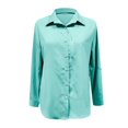 thumbnail image 4 of YOUSNH Womens Shirts UPF 50+ Sun Long Sleeve Outdoor Cool Quick Dry Fishing Hiking Shirt Womens Poplin Shirt Extended Shirt for Women Mint Green S, 4 of 5