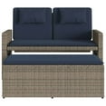 thumbnail image 6 of vidaXL Reclining Patio Bench with Cushions Seating Poly Rattan Brown/Gray/Black, 6 of 12