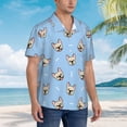 thumbnail image 6 of Uemuo Cute French Bulldog Printed Regular Fit Short Sleeve Casual Hawaiian Shirt for Men,Aloha shirt,Tropical shirt,Floral print shirt,Vacation Beach shirt-, 6 of 9