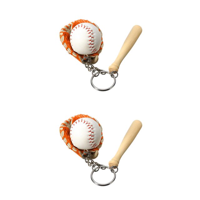 Bewildely 3 piezas de llavero de béisbol artificial guante de murciélago anillo llavero Prop suministros deportivos regalo niños novio hombres Fans Type1 NO1 Bewildely CBP182471