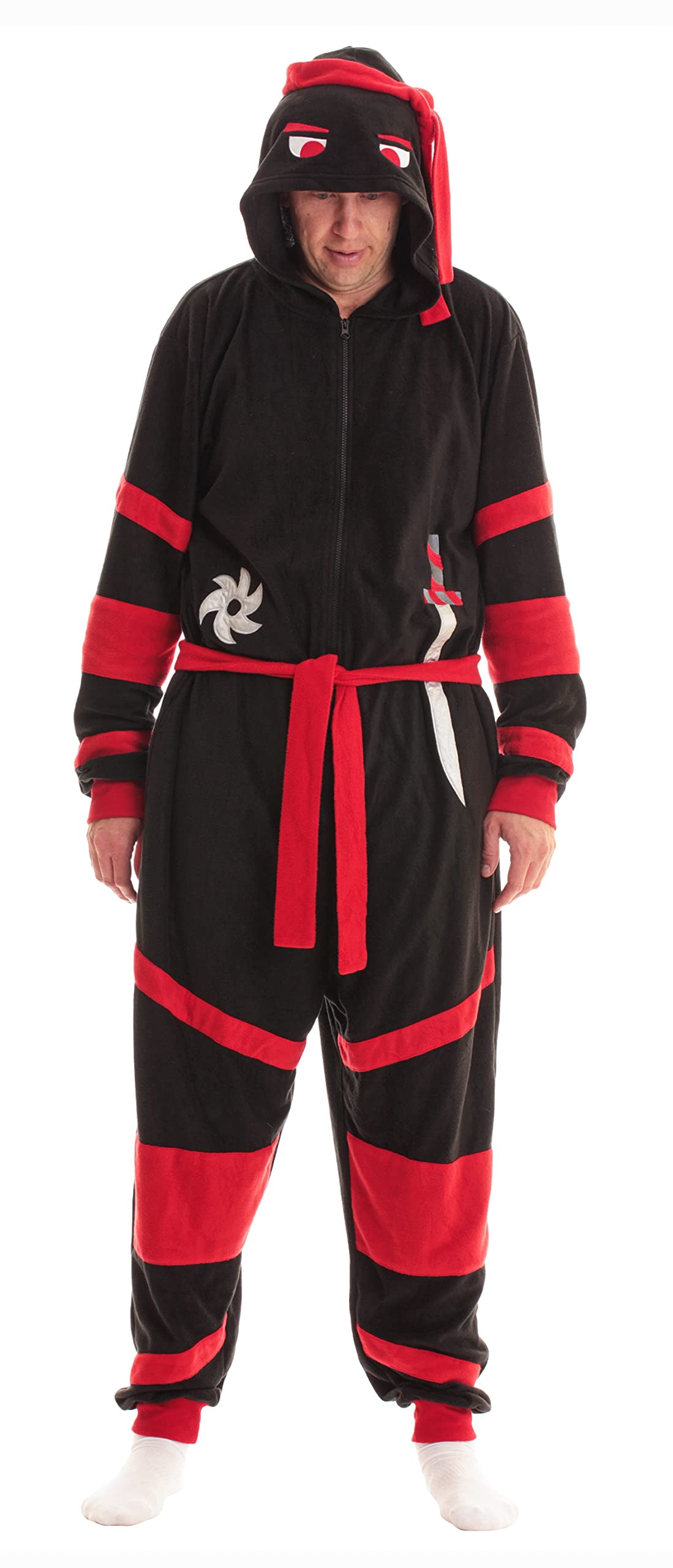#followme Men's Adult Onesie Mens Pajamas 6938-L (X-Large, Ninja)