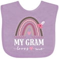 thumbnail image 3 of Inktastic My Gram Loves Me Rainbow Girls Baby Bib, 3 of 4