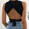 thumbnail image 5 of Lindreshi Tank Tops for Women Women's Tops Sleeveless Solid Color Vest T-shirt Fashion Blouse, 5 of 7