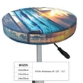 thumbnail image 4 of Lsque Ocean View Bedroom Pattern Round Bar chair cushion covers Velvet Fabric Premium Comfort Protects from Scratches and Stains for 14-17 Inch Chair-13 inch, 4 of 7