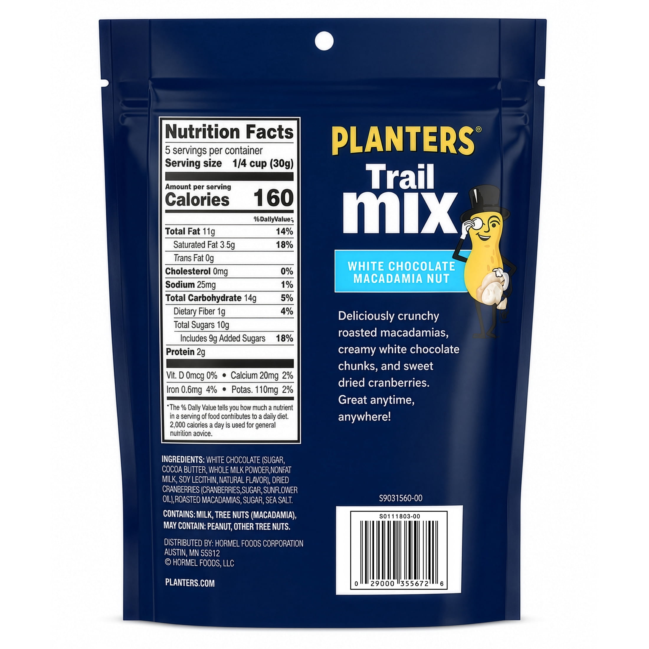 PLANTERS Trail Mix, White Choc Macadamia Nut, 5 oz