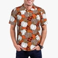 thumbnail image 5 of Yiaed Various PumpkinsPrint Men's Short Sleeve Polo Shirt,Golf Polo for Men Three-Button Golf Shirt Athletic Casual Collared T-Shirt- Large, 5 of 7