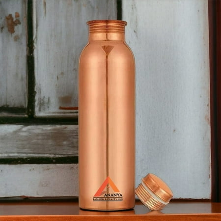 

Plain Matt Copper Water Bottle 950 ml Ayurvedic Pure Copper Vessel For Drinking Health Benefits