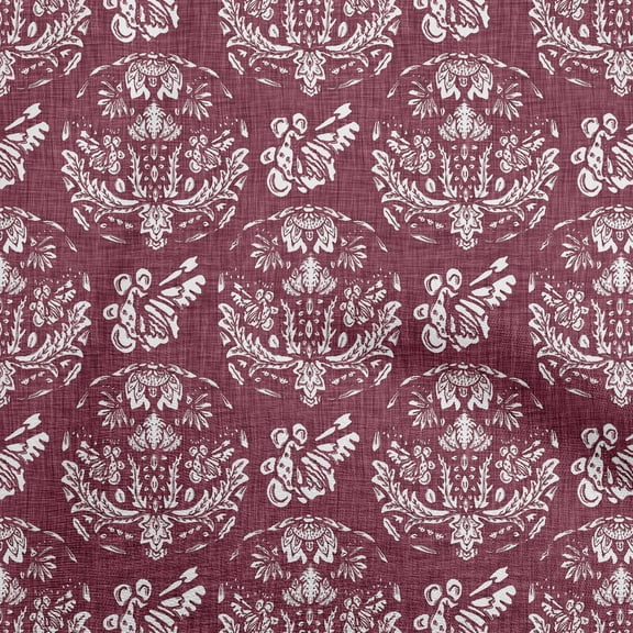 oneOone Georgette Viscose Maroon Fabric Block Quilting Supplies Print Sewing Fabric By The Yard 42 Inch Wide-Z4