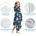 thumbnail image 7 of Dark Blue Princess Castle Pattern Hooded Bath Towel，60"x35" for Ages 3 To 12 Kids, Quick Dry Lightweight Soft Microfiber Hood Beach Towel Cover Up for Kids, 7 of 7