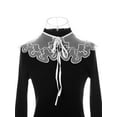 thumbnail image 2 of INSPIRE CHIC Detachable Fake Collar, Semi-Sheer Embroidery Mini Cape Neck Ruff for Blouse White-4, 2 of 5