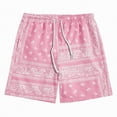 thumbnail image 4 of NOLDARES Men's Lightweight Hawaii Jogger Shorts Soft Drawstring Waist with Pockets Outdoor Sports Shorts(Pink,3XL), 4 of 4