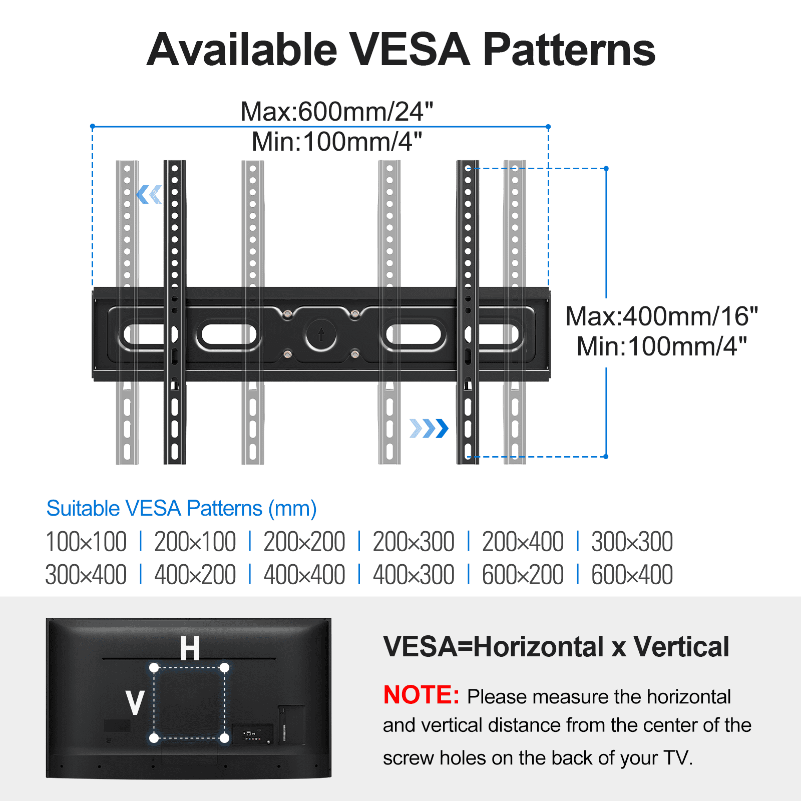 HOMOUNT Full Motion TV Wall Mount for 37-75 Inch TVs, Holds up to 99lbs, Wall Mount Bracket Max VESA 600x400mm, Fit 12" 16" Wood Stud