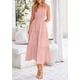 thumbnail image 3 of Vestido PRETTYGARDEN para mujer, midi, de verano, rosa, talla M, 3 of 9