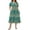Green-Floral, variant on WellSize Plus Size Women Summer Dresses Casual Crew Neck Short Sleeve Sundresses Floral Midi Dress with Pockets