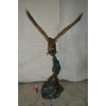 thumbnail image 3 of Nifao Flying Eagle on Wave Bronze Statue – Garden Outdoor Decor Sculpture, 25"L x 35"W x 57"H, 3 of 11